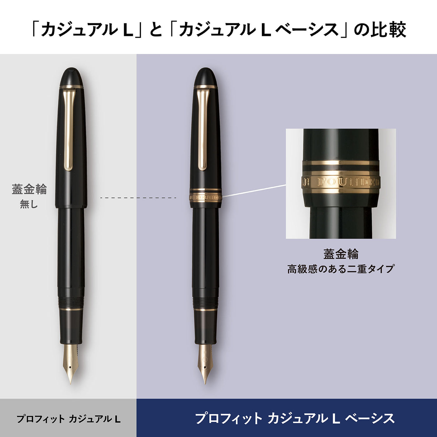 プロフィット カジュアルL ベーシス ゴールドトリム 万年筆 – セーラー