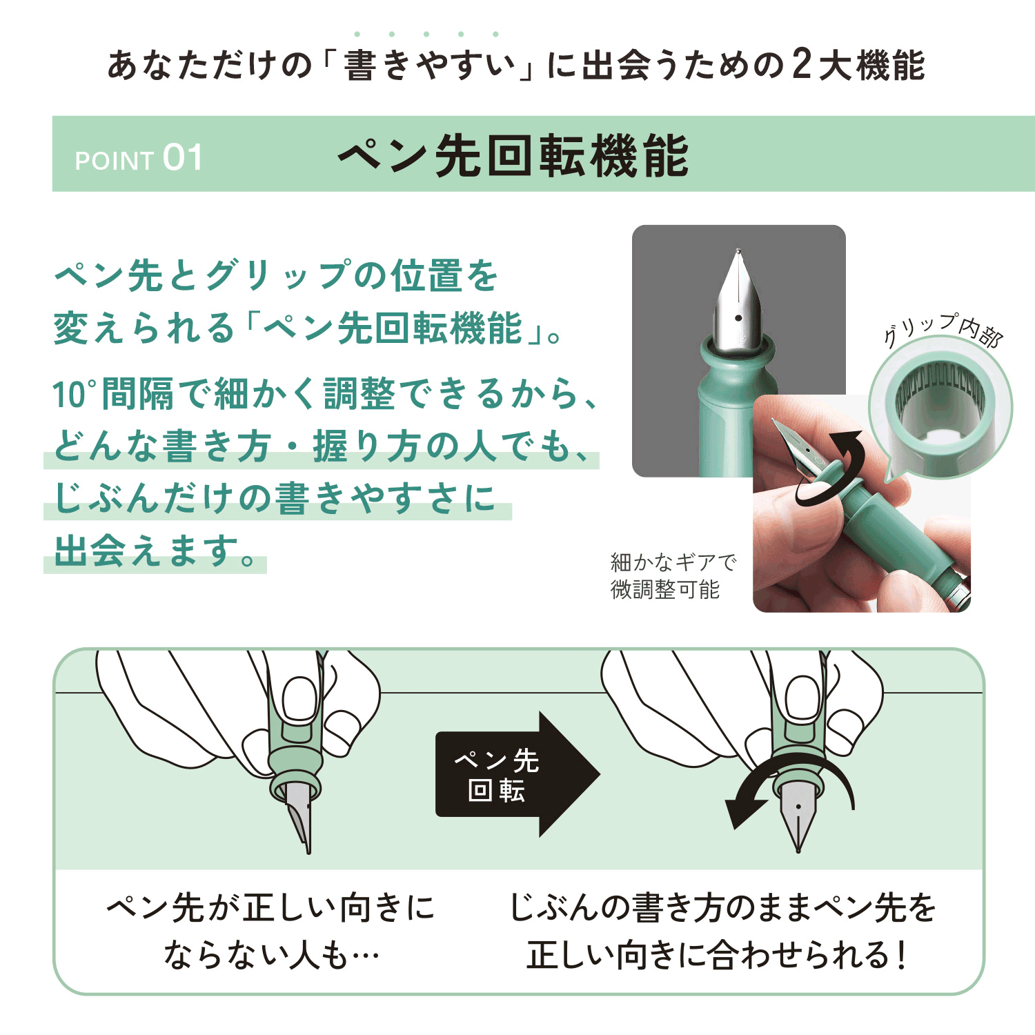 Sailor TUZU Adjust Fountain Pen - M Nib Green