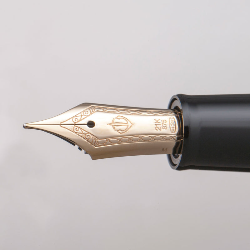 伝統漆芸 畷万年筆 黒銀箔